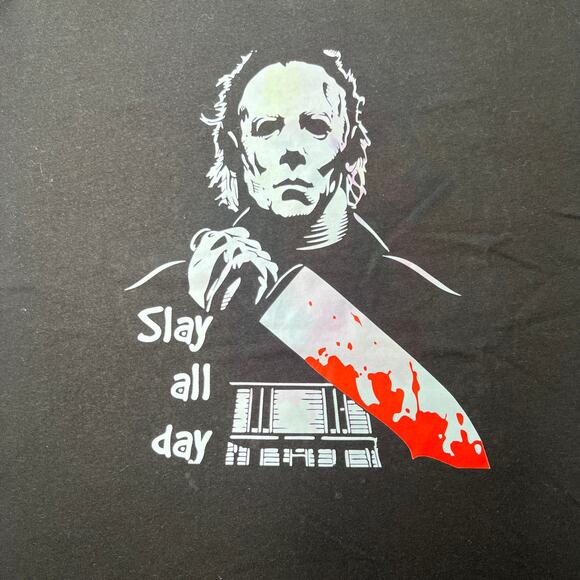 Halloween "Slay All Day" Michael Myers Jr XXL Black Tee - Picture 1 of 6